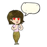 cartoon woman in love with speech bubble N4