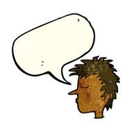 cartoon male face with speech bubble N5