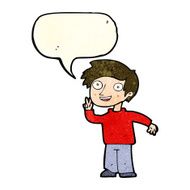 cartoon boy posing for photo with speech bubble N3