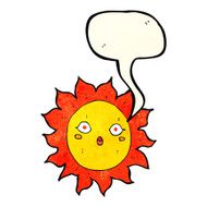 cartoon sun with speech bubble N6