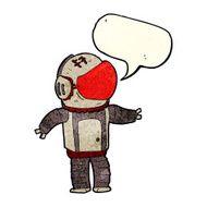 cartoon astronaut with speech bubble N39