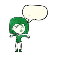 cartoon vampire girl with speech bubble N75
