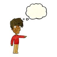 cartoon happy man pointing with speech bubble N23