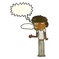 cartoon smoker with speech bubble N4