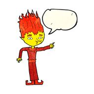 fire spirit cartoon with speech bubble N3