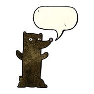 cartoon black bear with speech bubble N21