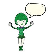 cartoon vampire girl with speech bubble N76
