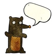 cartoon black bear with speech bubble N22
