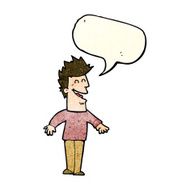 cartoon happy man with speech bubble N142