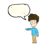 cartoon happy man pointing with speech bubble N24