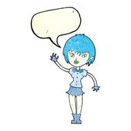 cartoon vampire girl with speech bubble N77