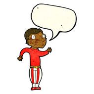 cartoon man in loud clothes with speech bubble N3