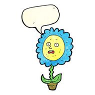 cartoon flower with face speech bubble N10