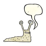 cartoon slug with speech bubble N6