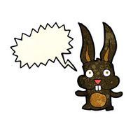 cartoon rabbit with speech bubble N30