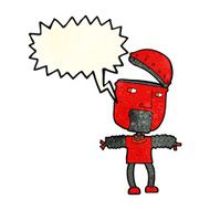 funny cartoon robot with open head speech bubble N4