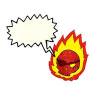 cartoon burning skull with speech bubble N3