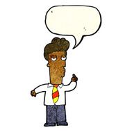 cartoon bored man asking question with speech bubble N3