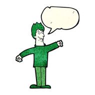 cartoon happy vampire with speech bubble N16