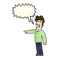 cartoon man accusing with speech bubble N8