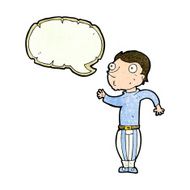 cartoon man in loud clothes with speech bubble N4