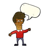 cartoon waving man with speech bubble N13