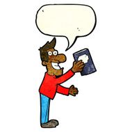 cartoon man with book speech bubble N3