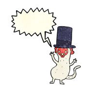 cartoon monkey in top hat with speech bubble N4