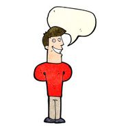 cartoon grinning man with speech bubble N27
