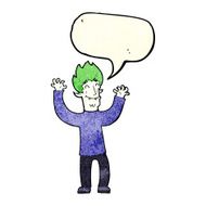 cartoon happy vampire man with speech bubble N12