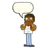 cartoon shocked gym man with speech bubble N5