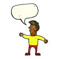 cartoon worried man with speech bubble N27