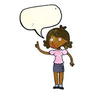 cartoon woman with idea speech bubble N88