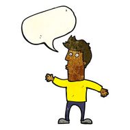 cartoon surprised man with speech bubble N41