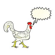 cartoon cockerel with speech bubble N10