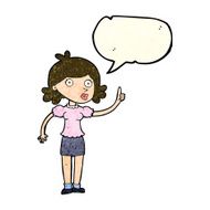 cartoon woman with idea speech bubble N89