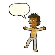 cartoon happy man with speech bubble N145