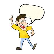 cartoon man with great idea speech bubble N8