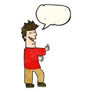cartoon laughing man with speech bubble N7
