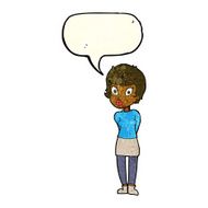 cartoon pretty woman with speech bubble N92