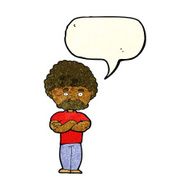 cartoon dad with folded arms speech bubble N4