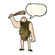 cartoon neanderthal with speech bubble N2