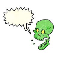 cartoon laughing skull with speech bubble N3