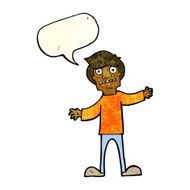 cartoon surprised man with speech bubble N43