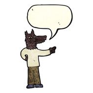 cartoon pointing wolf man with speech bubble N2