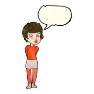 cartoon pretty woman with speech bubble N93