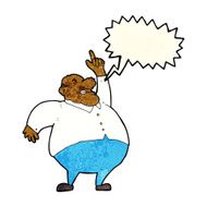 cartoon big fat boss with speech bubble N3