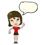 cartoon woman with idea speech bubble N90
