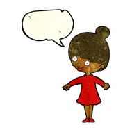 cartoon surprised woman with speech bubble N79