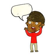 cartoon happy man with speech bubble N146